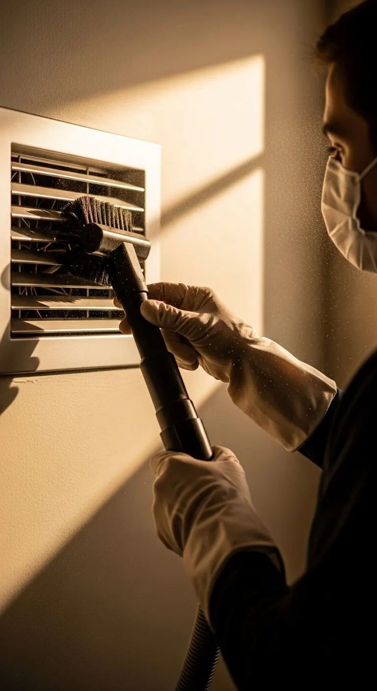 Dusty air vent before cleaning